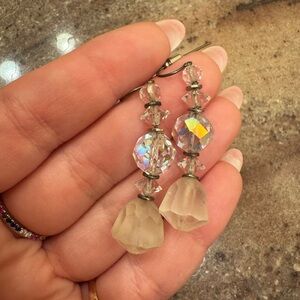 Vintage beaded crystal earrings